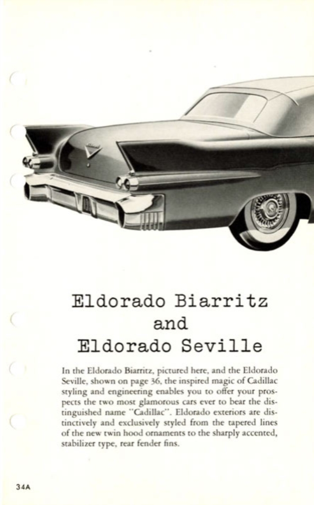1956 Cadillac Salesmans Data Book Page 31